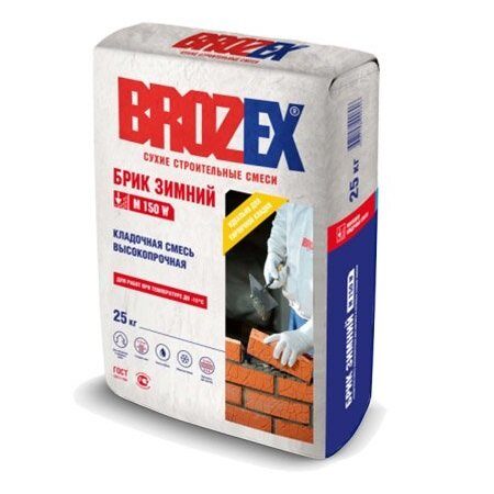 Кладочная смесь высокопрочная BROZEX М-150 W БРИК ЗИМА, 25 кг