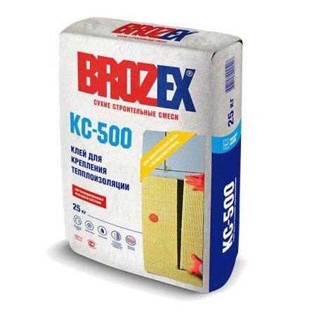 Клей для крепления теплоизоляции BROZEX КС-500, 25 кг