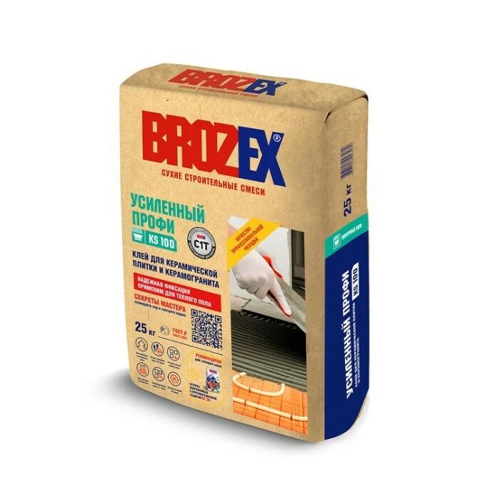 Клей для керамической плитки BROZEX KS-9, 25 кг