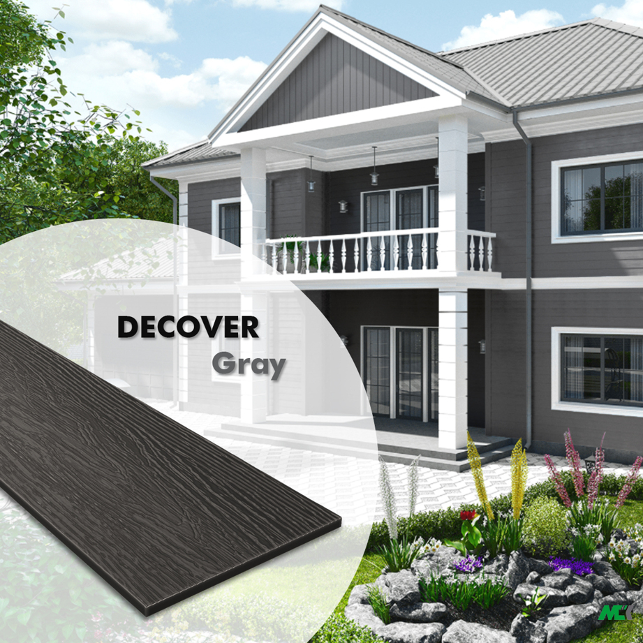 Фибросайдинг DECOVER 3600х190х8 мм Gray